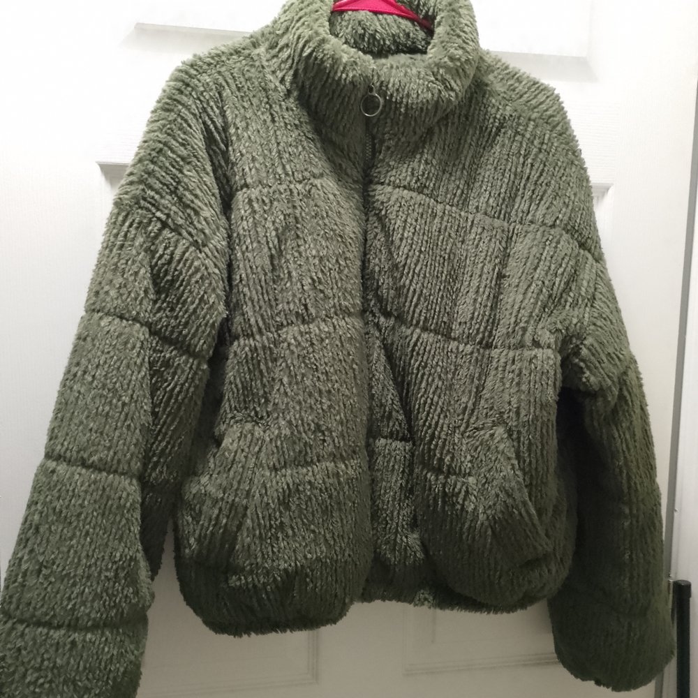 Wild Fable Olive Green Sherpa Jacket